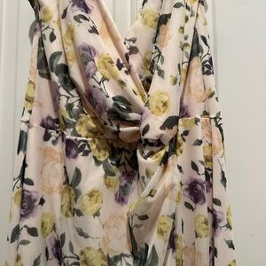 Abercrombie & Fitch Floral Maxi Dress - Cream, Yellow, Purple
